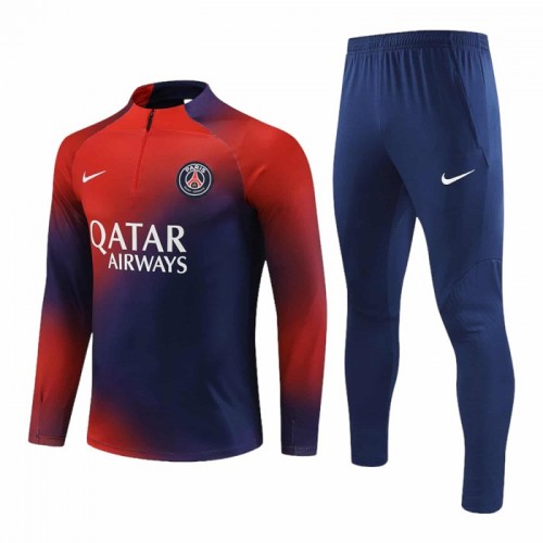 Paris Saint-Germain Quarter Zip Ensemble Sweat d'Entraînement 2023-24 Rouge Paris Saint-Germain Quarter Zip Ensemble Sweat d'Entraînement 2023-24 Rouge
